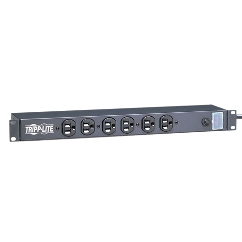 Tripp Lite by Eaton 1U Rack-Mount Power Strip 120V 15A 5-15P 12 Outlets (6 Front-Facing 6-Rear-Facing) 15 ft. (4.57 m) Cord 2