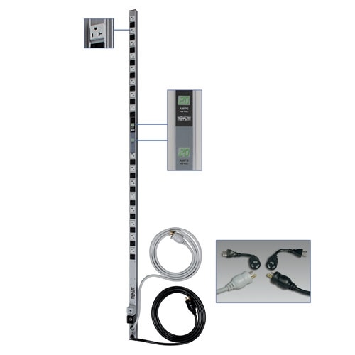 Tripp Lite by Eaton PDU 3.8kW Single-Phase Local Metered PDU Dual Circuit 120V Outlets (32 5-15/20R) L5-20P/5-20P 10 ft. (3.05 m) Cord 0U Vertical 2