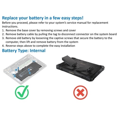 Bateria substituta Dell de íon de lítio de 3 células a 54 Wh para determinados notebooks 2