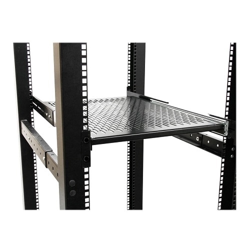 StarTech 2U 20 to 30in Adjustable Mounting Depth Vented Sliding Rack Mount Shelf - 50lbs / 22.7kg - 24in Deep 2