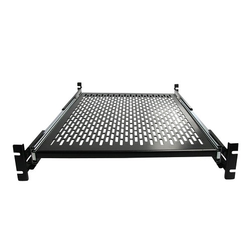 StarTech 2U 20 to 30in Adjustable Mounting Depth Vented Sliding Rack Mount Shelf - 50lbs / 22.7kg - 24in Deep 3