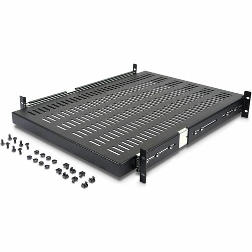 StarTech 2U 20 to 30in Adjustable Mounting Depth Vented Sliding Rack Mount Shelf - 50lbs / 22.7kg - 24in Deep 10
