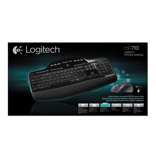 Logitech MK710 Wireless Keyboard and Mouse Combo for Windows, 2.4GHz Advanced Wireless, Wireless