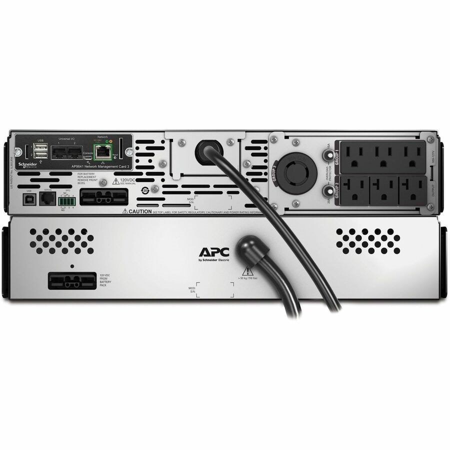 APC Smart-UPS X, Line Interactive, 3kVA, Rack/tower convertible 2U, 100V-127V, 3x 5-15R+3x 5-20R+1x L5-30R NEMA, NMC, Extended runtime, W/rail kit 6