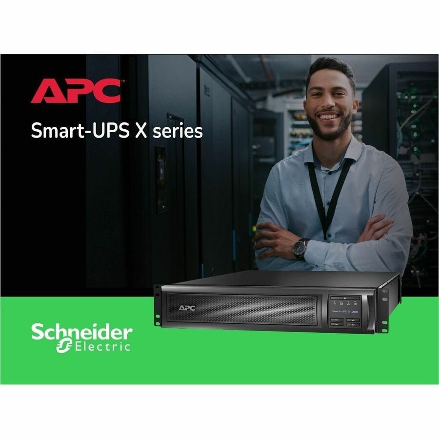 APC Smart-UPS X, Line Interactive, 2000VA, Rack/tower convertible 2U, 100V-127V, 3x 5-15R+3x 5-20R+1x L5-20R NEMA, SmartSlot, Extended runtime 7