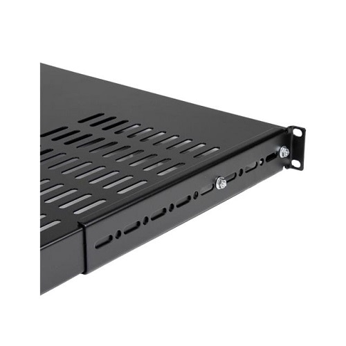 StarTech 1U 4-Post 19.5 to 38in Adjustable Mounting Depth Vented Rack Mount Shelf - Heavy Duty Fixed Rack Shelf - 330lbs / 150kg - 27.5in Deep 5