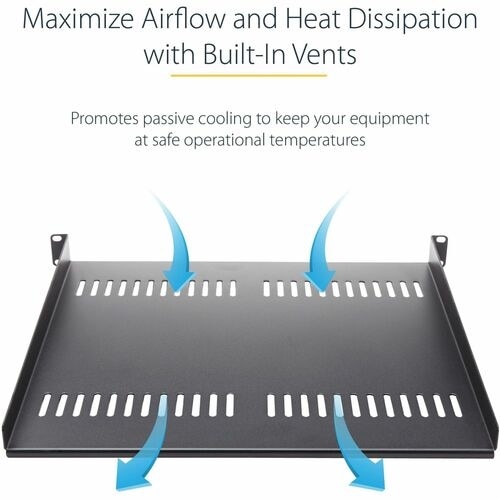 StarTech 2U 22in Vented Rack Mount Shelf - Fixed 22 inch Deep antilever Rackmount Tray for Server Rack Cabinet Shelf - 50lbs / 23kg 3
