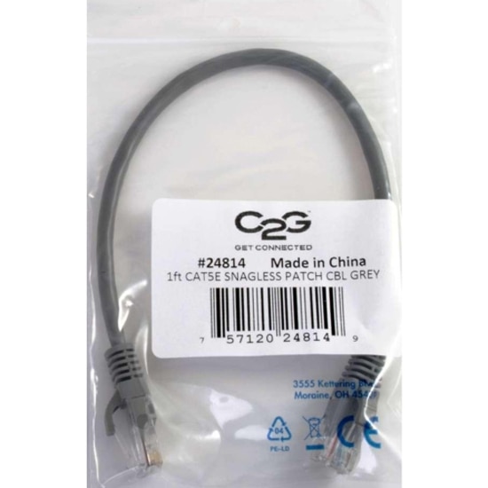C2G 14ft Cat5e Ethernet Cable - Snagless Unshielded (UTP) - Gray 4
