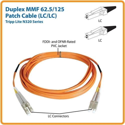 Eaton Tripp Lite series Duplex Multimode 62.5/125 Fiber Patch Cable (LC/LC), 3M (10 ft.) 2