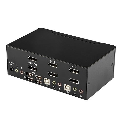 StarTech 2 Port Dual DisplayPort USB KVM Switch with Audio, TAA 3