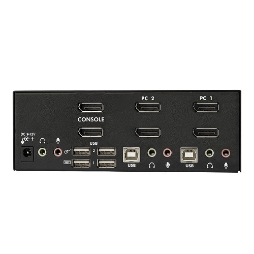 StarTech 2 Port Dual DisplayPort USB KVM Switch with Audio, TAA 4