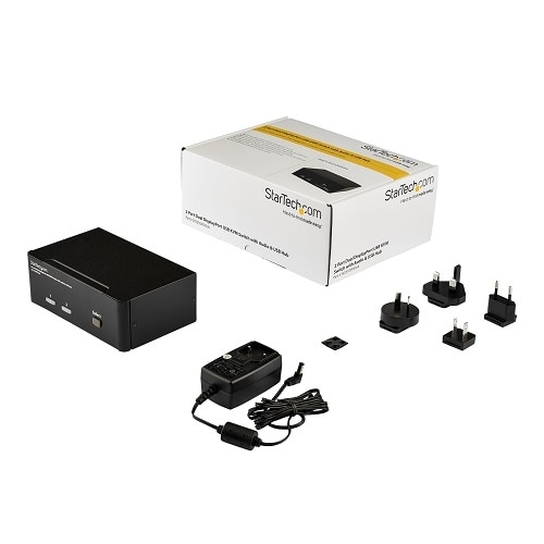 StarTech 2 Port Dual DisplayPort USB KVM Switch with Audio, TAA 5