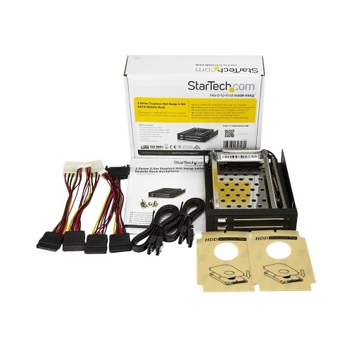 StarTech 2 Drive 2.5in Trayless Hot Swap SATA Mobile Rack Backplane - Storage bay adapter - black 7