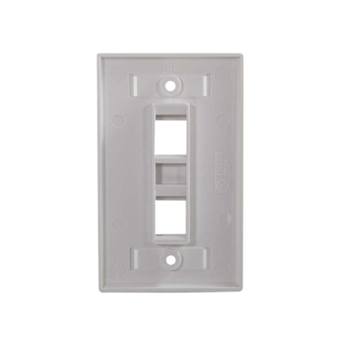 C2G Two Port Keystone Single Gang Wall Plate - White 3