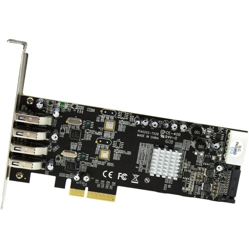 StarTech 4 Port PCI Express (PCIe) SuperSpeed USB 3.0 Card Adapter w/ 2 Dedicated 5Gbps Channels - UASP - SATA / LP4 Power 2