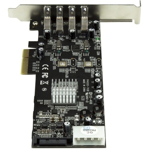 StarTech 4 Port PCI Express (PCIe) SuperSpeed USB 3.0 Card Adapter w/ 2 Dedicated 5Gbps Channels - UASP - SATA / LP4 Power 4