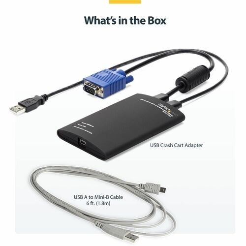 StarTech.com KVM Console to USB 2.0 Portable Laptop Crash Cart Adapter, Compact Notebook/Netbook KVM to USB Portable KVM Console, TAA 4