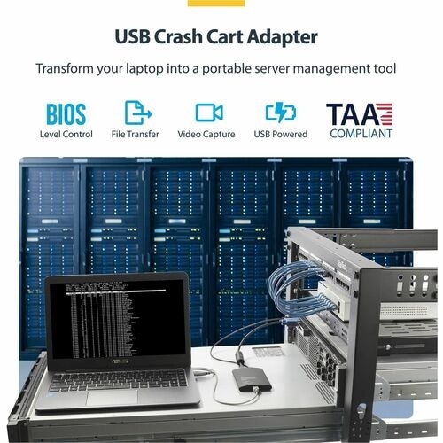 StarTech USB Crash Cart Adapter with File Transfer & Video Capture at 1920 x1200 60Hz, TAA 2