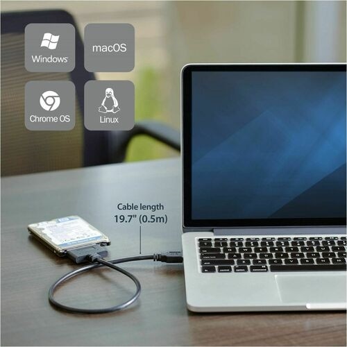 StarTech SATA to USB Cable, USB 5Gbps to 2.5in SATA I II III Hard Drive Adapter, External Converter for SSD or HDD Data Transfer 7