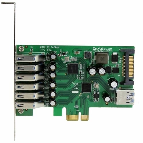 StarTech 7 Port PCI Express USB 3.0 Card, 5Gbps, Standard and Low-Profile Design, TAA 2