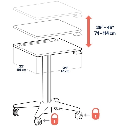 Ergotron LearnFit Mobile Adjustable Standing Desk 2