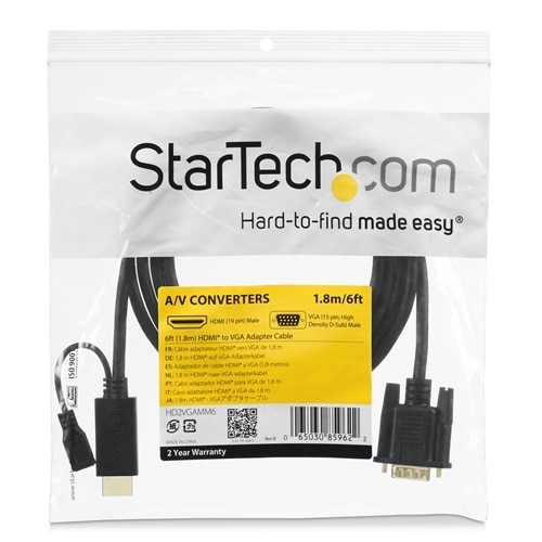 StarTech.com HDMI to VGA Cable - 3 ft / 1m - 1080p - 1920 x 1200 - Active HDMI Cable - Monitor Cable - Computer Cable 5