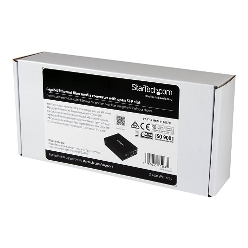 StarTech.com Gigabit Ethernet Fiber Media Converter with Open SFP Slot - Supports 10/100/1000 Networks 2