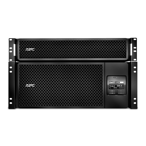APC Smart-UPS On-Line, 6kVA/6kW, Rackmount 6U, 208V, 12x 5-20R+2x L6-20R+2x L6-30R NEMA, Network Card+SmartSlot, W/ transformer 208V-120V, W/ rail kit 3