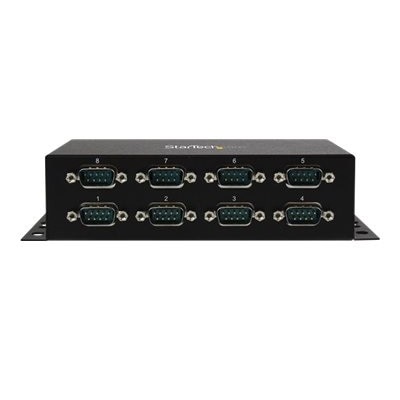 StarTech USB to Serial Adapter Hub - 8 Port - Industrial - Wall Mount - Din Rail - COM Port Retention - FTDI USB to RS232, TAA 2