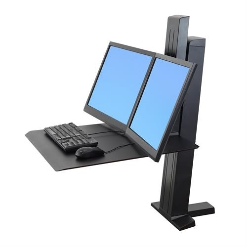 Ergotron WorkFit-SR, Dual Monitor, Sit-Stand Desktop Workstation (black ...