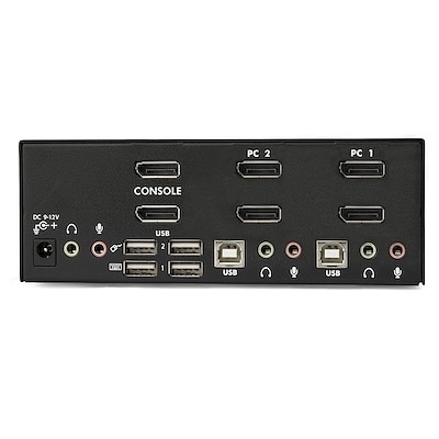StarTech 2 Port DisplayPort Dual-Monitor KVM Switch, DisplayPort KVM, 4K 60 Hz, TAA 4