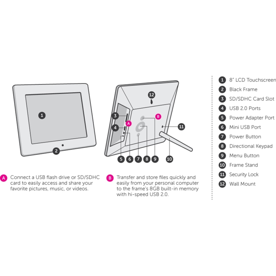 8" WiFi Touchscreen Digital Photo Frame 4