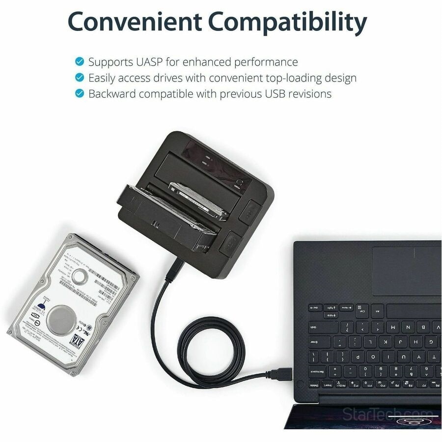 USB 3.1 Gen 2 (10Gbps) Dual-Bay Dock for 2.5"/3.5" SATA SSD/HDDs with UASP 4
