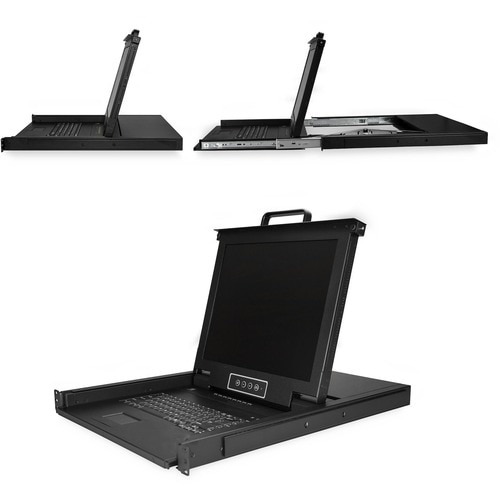 StarTech 8 Port Rackmount KVM Console w/ Cables - Integrated KVM Switch w/ 17" LCD - 1U LCD KVM Drawer 50000 MTBF - USB + VGA Support 2