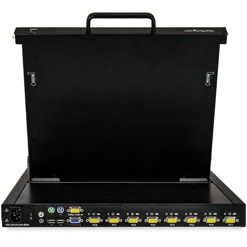 StarTech 8 Port Rackmount KVM Console w/ Cables - Integrated KVM Switch w/ 17" LCD - 1U LCD KVM Drawer 50000 MTBF - USB + VGA Support 3