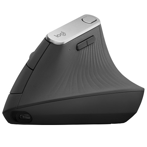 Logitech MX Vertical Mouse - Bluetooth/Radio Frequency - USB Type C - Optical - 4 Button(s) - Graphite 3