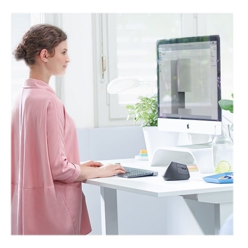 Logitech MX Vertical Mouse - Bluetooth/Radio Frequency - USB Type C - Optical - 4 Button(s) - Graphite 6
