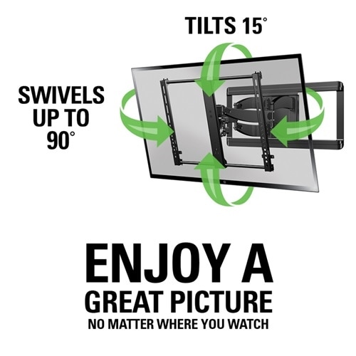 Sanus Full Motion TV Wall Mount - Adjustable Wall Mount - For 46-90 Inch Flat Panel TVs - Black 4