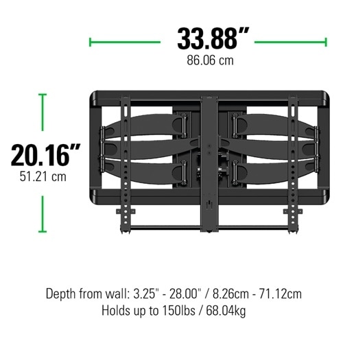 Sanus Full Motion TV Wall Mount - Adjustable Wall Mount - For 46-90 Inch Flat Panel TVs - Black 8