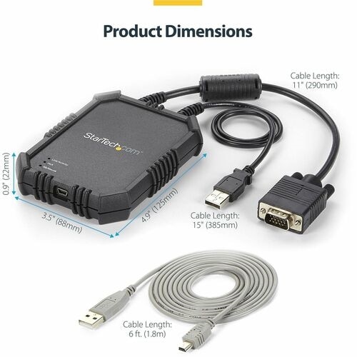 StarTech Laptop to Server KVM Console, Rugged USB Crash Cart Adapter with File Transfer and Video Capture, TAA 6