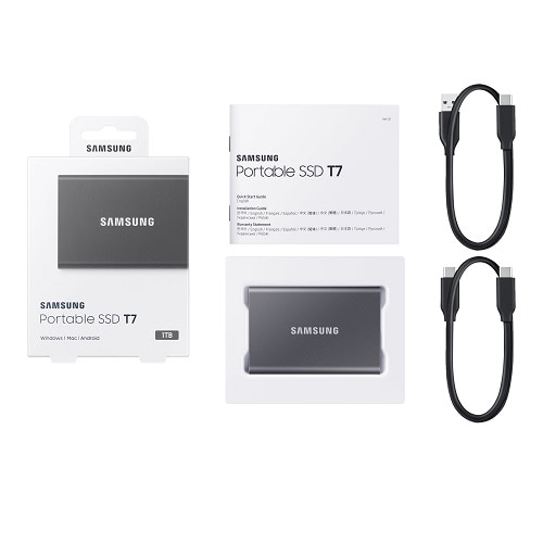 Samsung T7 MU-PC1T0T/AM 1 TB Portable Solid State Drive - External - PCI Express NVMe - Titan Gray 11