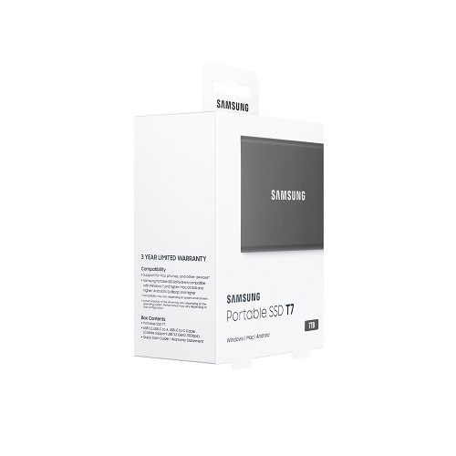 Samsung T7 MU-PC1T0T/AM 1 TB Portable Solid State Drive - External - PCI Express NVMe - Titan Gray 10