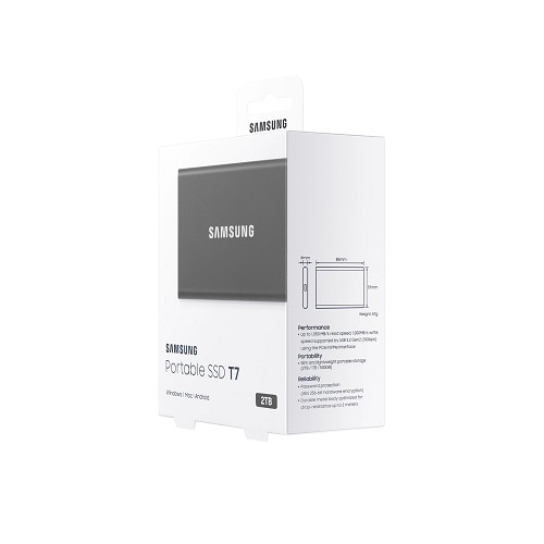 Samsung T7 MU-PC2T0T/AM 2 TB Portable Solid State Drive - External - PCI Express NVMe - Titan Gray 8