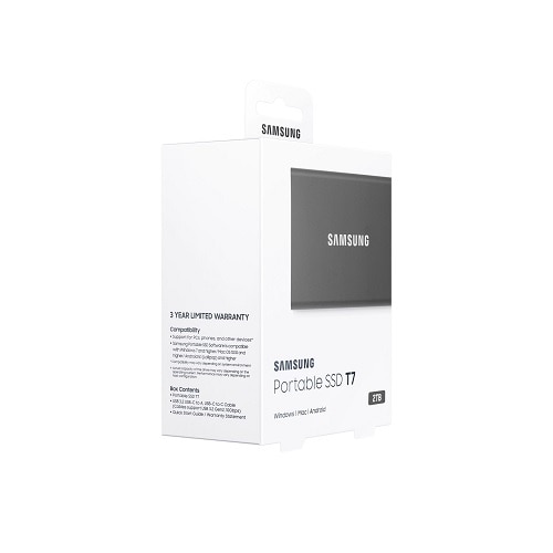 Samsung T7 MU-PC2T0T/AM 2 TB Portable Solid State Drive - External - PCI Express NVMe - Titan Gray 10