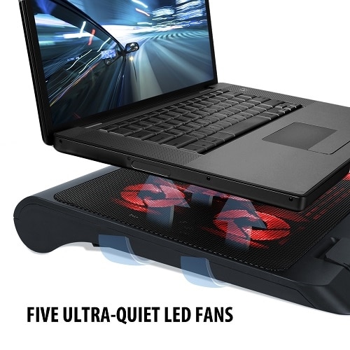 Laptop Cooling Stand with 5 LED Cooling Fans & Dual USB Ports Dell USA