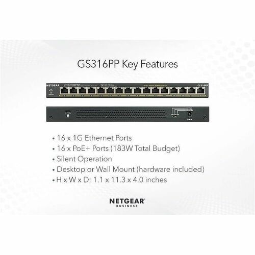Netgear Business GS316PP Ethernet Switch 4