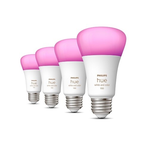 Philips Hue White and Color Ambiance A19 Bluetooth 75W Smart LED Starter Kit 2