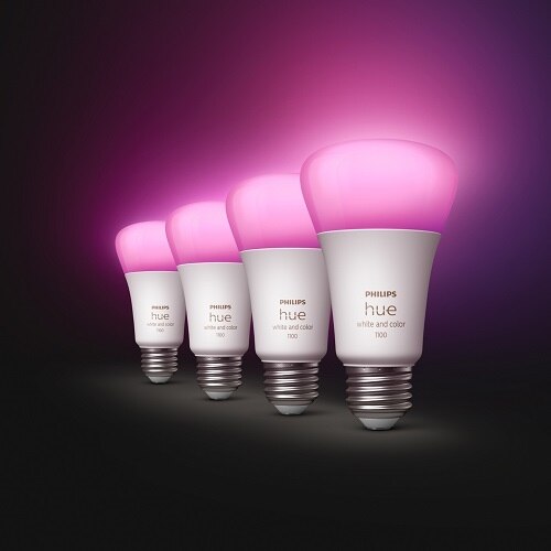 Philips Hue White and Color Ambiance A19 Bluetooth 75W Smart LED Starter Kit 4