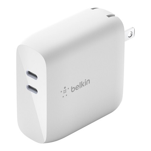 Belkin BoostCharge Dual USB-C GaN Wall Charger 68W and USB-C Cable ...