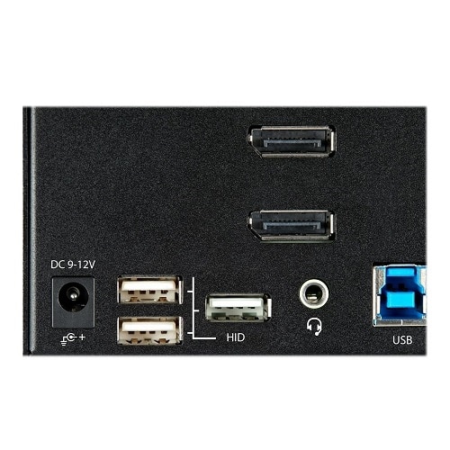 StarTech 2 Port Triple Monitor DisplayPort KVM Switch, 4K 60Hz UHD HDR, DP 1.2, 2 Port USB 3.0 Hub, 4x USB HID, Audio, Hotkey, TAA 5